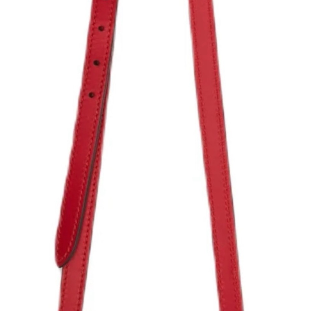 NWT Gucci Red leather adjustable strap with gold hardware NIB w/ dust bag - Picture 2 of 11